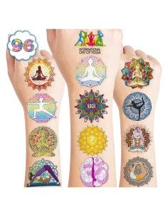100 Tatuajes Temporales Mandala Yoga MeoIsDaBest 15.5x7.9cm