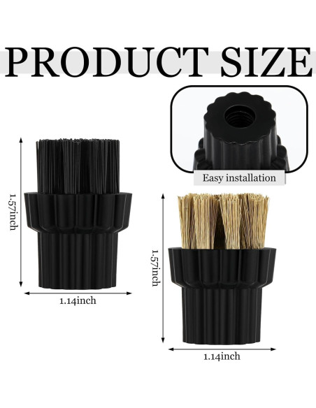 Cabezal de Cepillo para Limpiador a Vapor Honeydak M8 - 20 Pcs Nylon y Latón