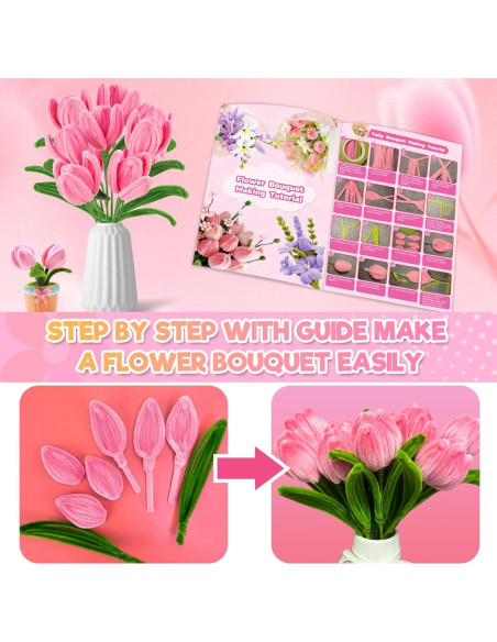 Kit de Flores de Limpiapipas AnJOLi 791 Pcs Manualidades