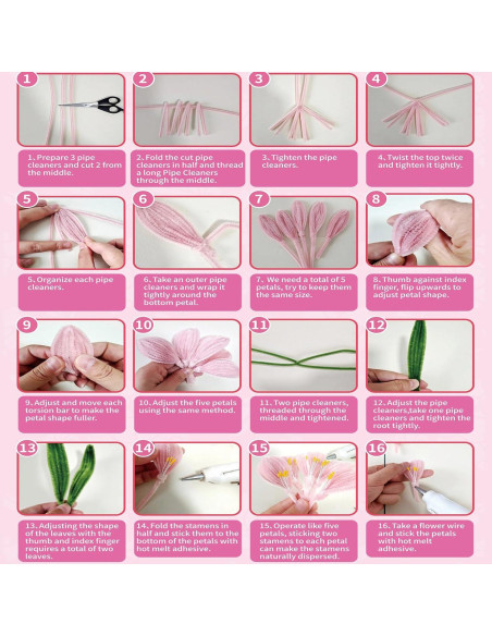 Kit de Flores de Limpiapipas AnJOLi 791 Pcs Manualidades
