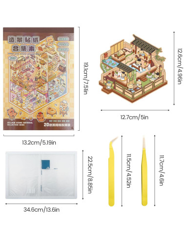 Set de Stickers 3D para Crear Escenas - BESTOCEAN - 20 Diseños
