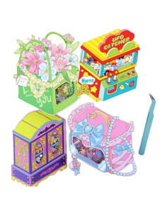 Libro de Stickers 3D Kawaii - 4 Escenas Reutilizables para Niños y Adultos