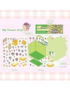 Libro de Stickers 3D Kawaii - 4 Escenas Reutilizables para Niños y Adultos 2