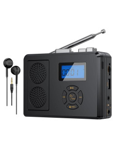 Reproductor de Cinta de Casete Portátil Hernido con Radio FM y USB
