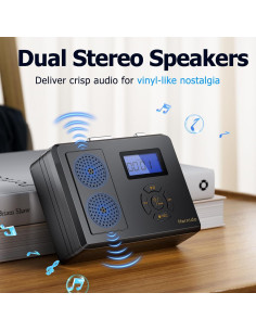 Reproductor de Cinta de Casete Portátil Hernido con Radio FM y USB 2