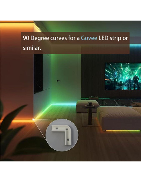 Kit 12 Conectores Curvas 90 Grados para Tiras LED Govee