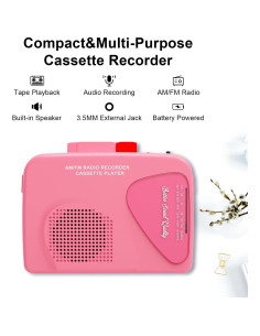 Reproductor de Cassettes Portátil Mersoco T201-2 con Radio AM/FM 2