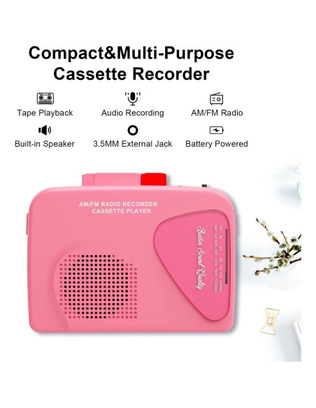 Reproductor de Cassettes Portátil Mersoco T201-2 con Radio AM/FM