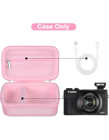 Funda Canboc Rosa para Cámara Digital Canon PowerShot G7X