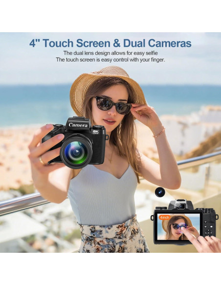 Cámara Digital 8K FARCODLE W05-8K-1 64MP WiFi Pantalla 4"