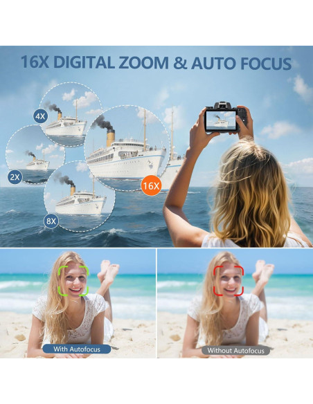 Cámara Digital 8K FARCODLE W05-8K-1 64MP WiFi Pantalla 4"