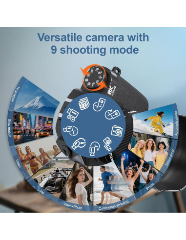 Cámara Digital 8K FARCODLE W05-8K-1 64MP WiFi Pantalla 4"