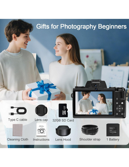 Cámara Digital 8K FARCODLE W05-8K-1 64MP WiFi Pantalla 4"