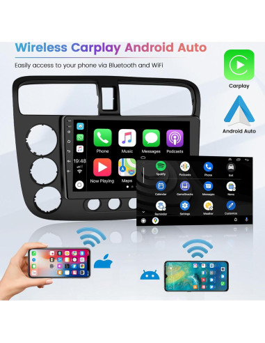 Estéreo Android Hikity para Honda Civic 2001-2005, 9" 2+64GB