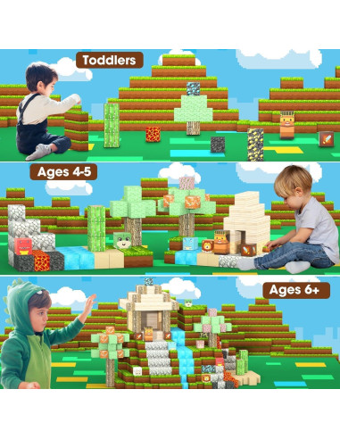 Bloques Magnéticos MOREXIMI 104 Piezas Dinosaurios STEM