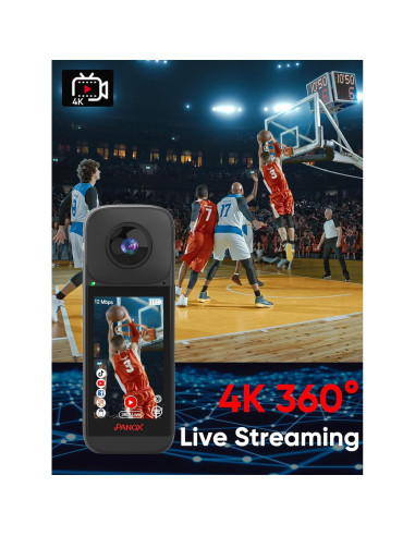 Cámara Vlog PANOX V2 360 Video 5.7K Foto 72MP Pantalla 3"
