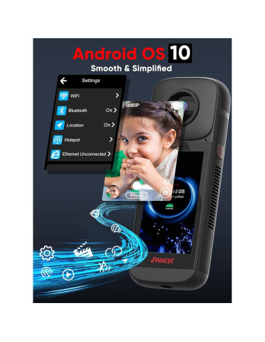 Cámara Vlog PANOX V2 360 Video 5.7K Foto 72MP Pantalla 3"