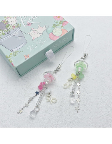 Encanto de Teléfono Y2K Rosa y Verde - Accesorio Decorativo