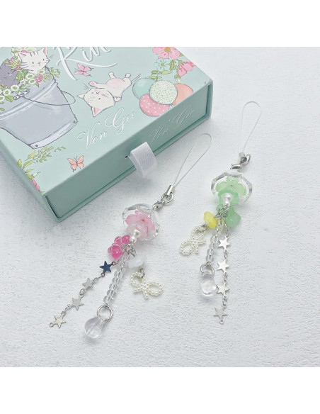 Encanto de Teléfono Y2K Rosa y Verde - Accesorio Decorativo