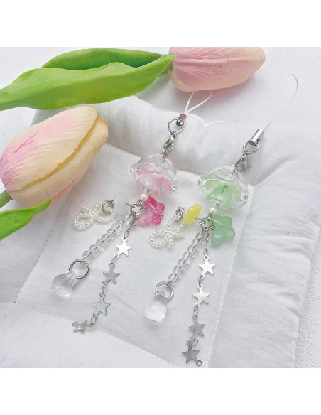 Encanto de Teléfono Y2K Rosa y Verde - Accesorio Decorativo