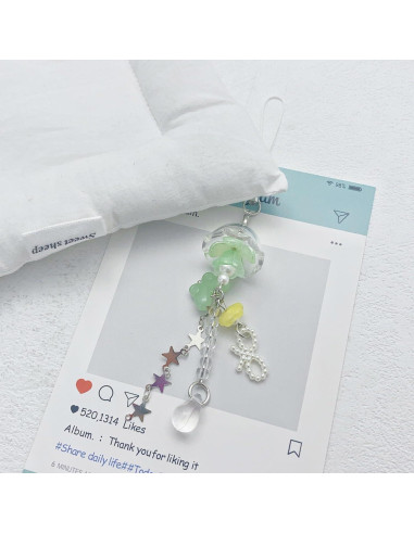 Encanto de Teléfono Y2K Rosa y Verde - Accesorio Decorativo