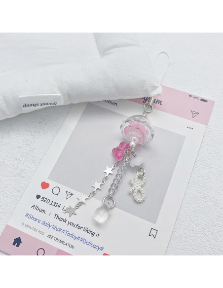 Encanto de Teléfono Y2K Rosa y Verde - Accesorio Decorativo