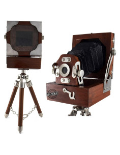 Cámara Vintage Mini de Madera Antique Vibes Decorativa