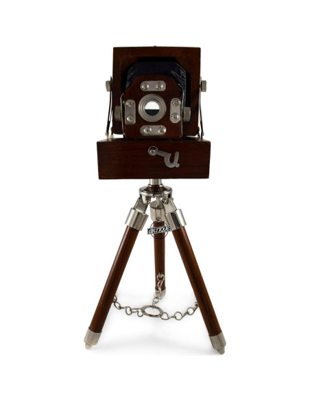 Cámara Vintage Mini de Madera Antique Vibes Decorativa