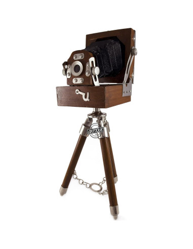 Cámara Vintage Mini de Madera Antique Vibes Decorativa