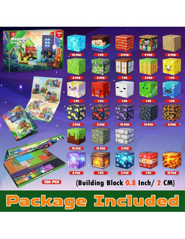 150 Bloques Magnéticos de Luz Magneverse - Juguetes para Niños 3+