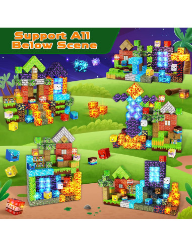 150 Bloques Magnéticos de Luz Magneverse - Juguetes para Niños 3+