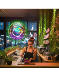 Luz de Neón LED Abierto Acai Bowl 34.8cm - Decoración Pared 2