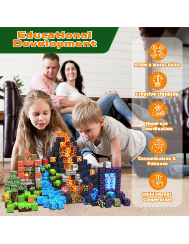 150 Bloques Magnéticos de Luz Magneverse - Juguetes para Niños 3+