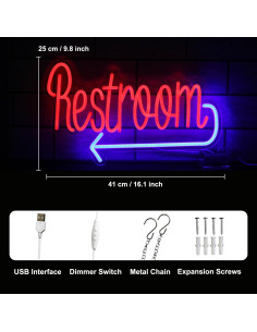 Cartel Neón de Baño Kullneon 41x25cm Luz LED USB 2