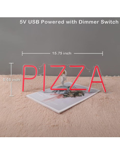 Letrero de Neón LED Pizza Goldenleader 40x14.1 cm Rojo 2