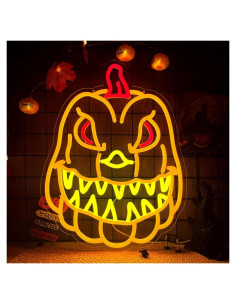 Luz de Neón Calabaza Halloween OJBK 42.7x32.3cm USB Regulable