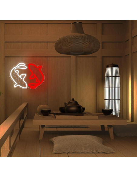 Cartel de Neón Pez Koi Blecode 34x27.7cm Decoración Pared