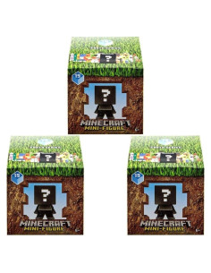 Paquete de 3 Mini Figuras Minecraft Earth Serie 19 - Mattel