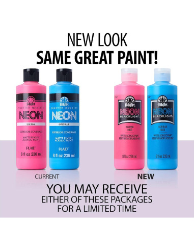 Pintura Acrílica Neón FolkArt 8 oz Púrpura Brilla en Oscuridad