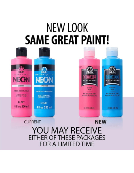 Pintura Acrílica Neón FolkArt 8 oz Púrpura Brilla en Oscuridad