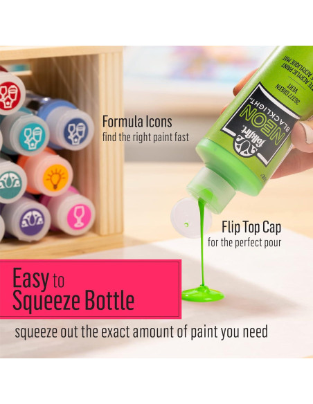 Pintura Acrílica Neón FolkArt 8 oz Púrpura Brilla en Oscuridad