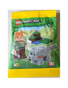 LEGO Minecraft Mini Set Alex con Lobo y Hueso 13.6g 2