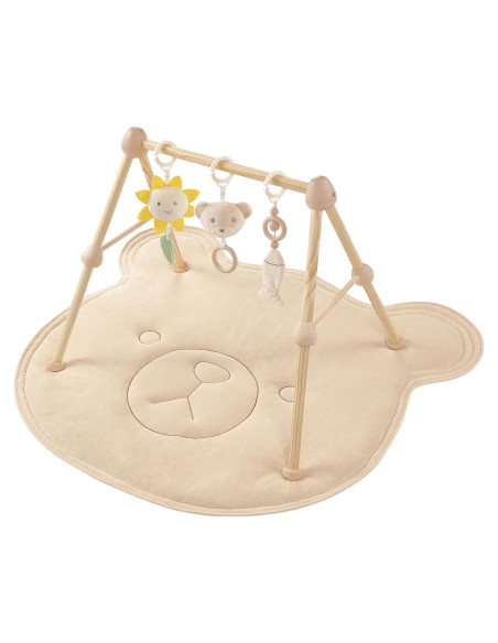 Gimnasio de Bebé de Madera Orgánica COTTONBEBE con Alfombra
