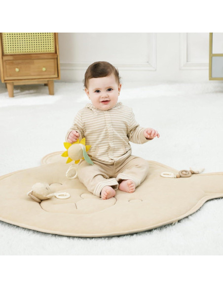 Gimnasio de Bebé de Madera Orgánica COTTONBEBE con Alfombra