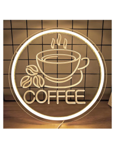 Luz de Neón LED para Pared Café JanHune 29cm Regulable