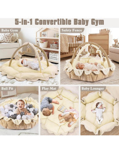 Gimnasio de Juego 5 en 1 Foryoomi Crema para Bebés 2
