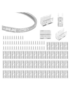 50 Clips de Montaje para Luz Neón Lyreh 2x1.3cm Transparente