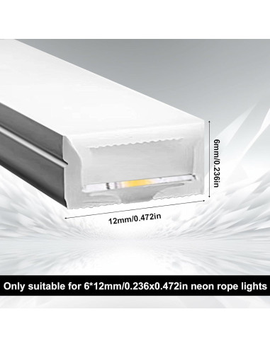 50 Clips de Montaje para Luz Neón Lyreh 2x1.3cm Transparente