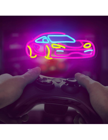 Letrero de Neón LED de Coche Rosa TAGEEKOO para Decoración