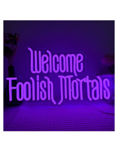 Señal de Neón LED Dimmable Symone 'Bienvenido Tontos Mortales' 40.9x23.9cm